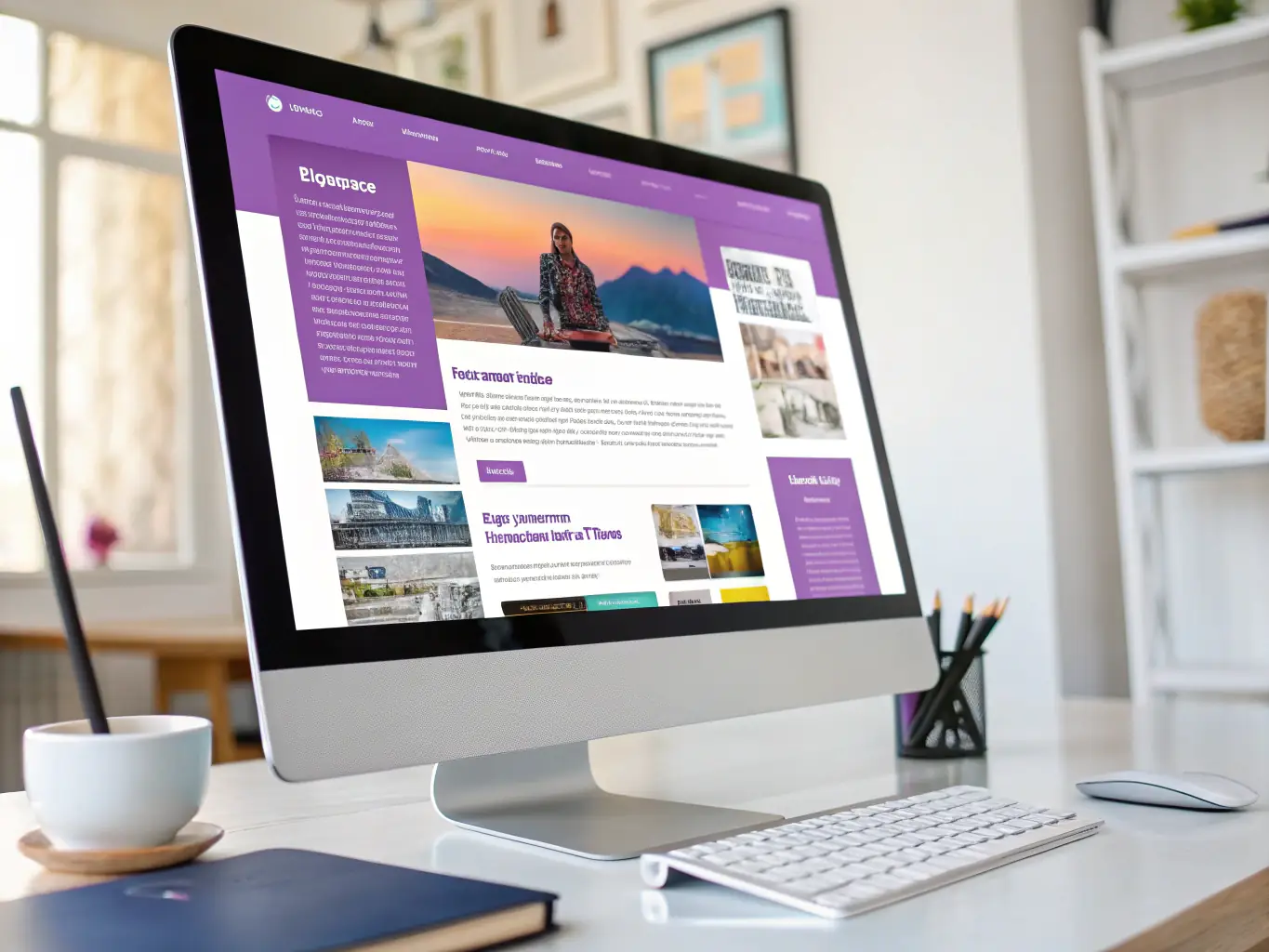A visually appealing arrangement of blog posts, articles, and infographics, showcasing the power of content in attracting and engaging a target audience.